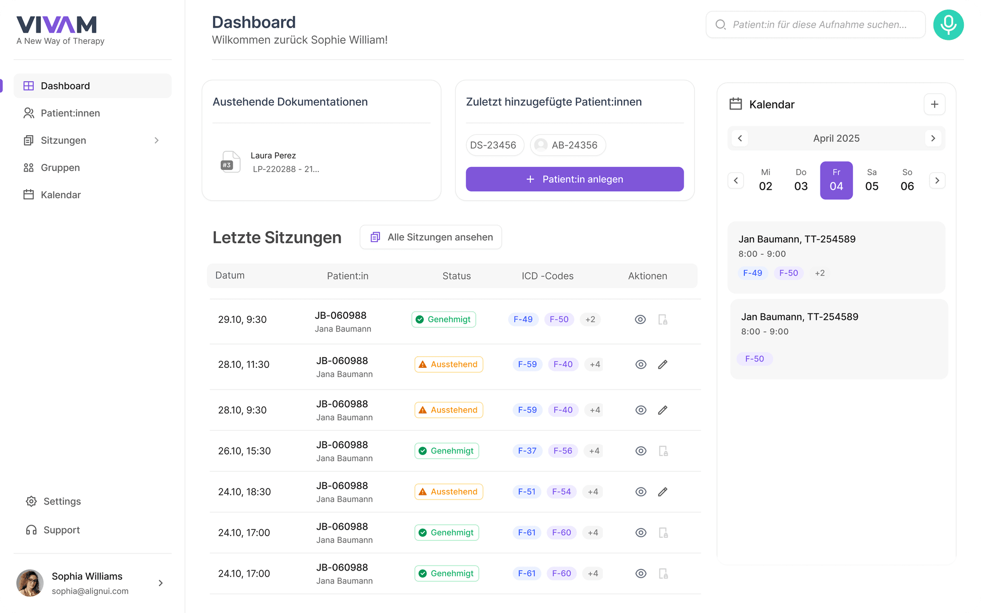 VIVAM GUIDE Dashboard